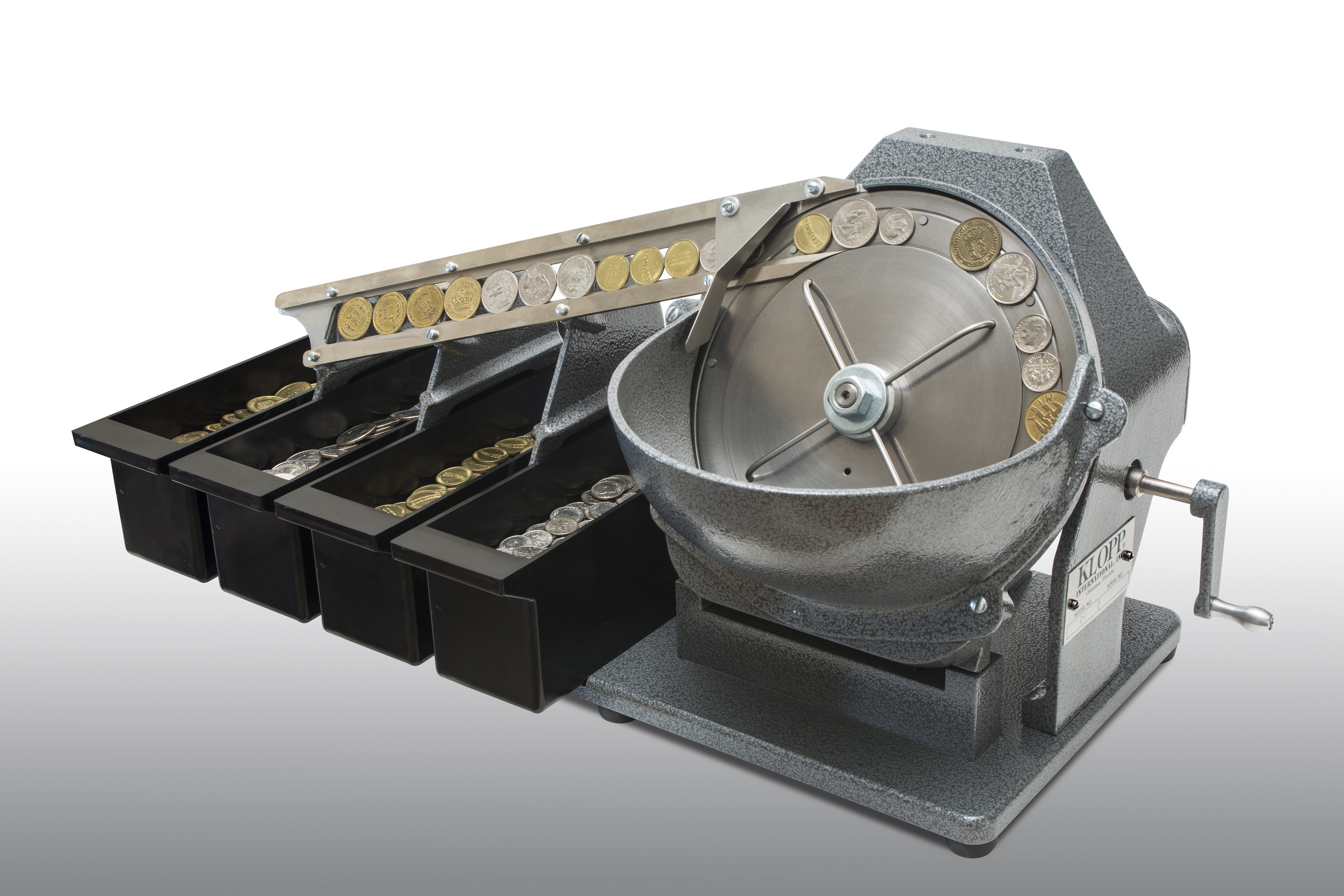 KLOPP Coin Sorter Model SM is recommended for sorting wet coins & tokens from carwashes